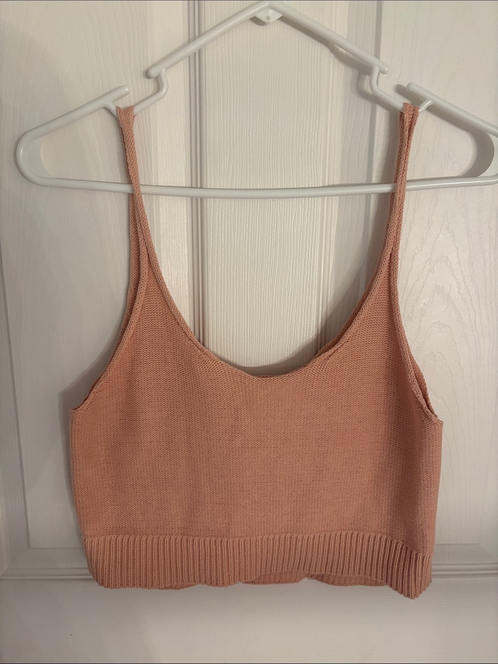 Honey Punch Peach Knit Crop Tank